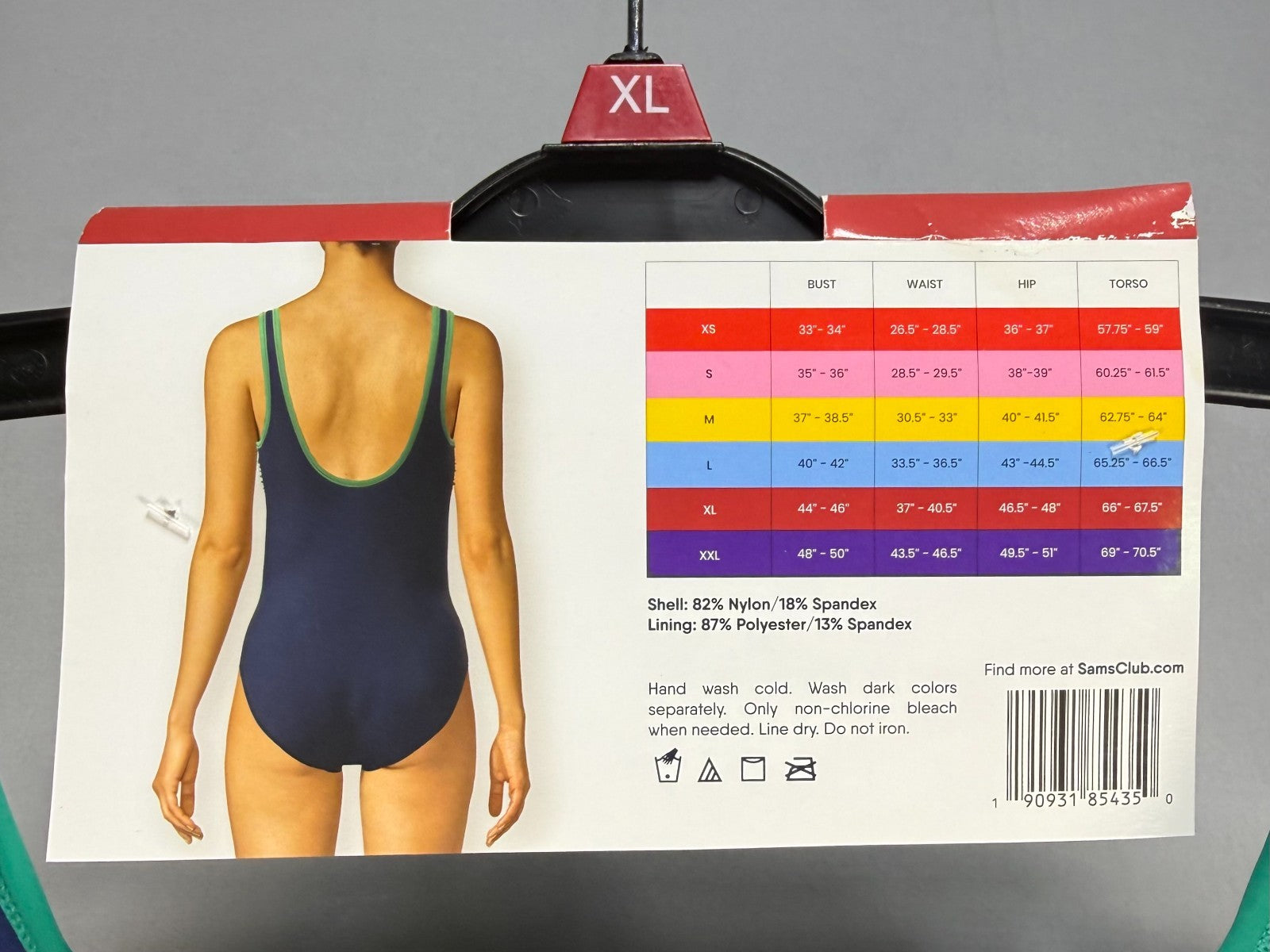 NWT Lands' End Fully Lined Scoop Neck One-Piece Swimsuit Women's XL Blue/Green