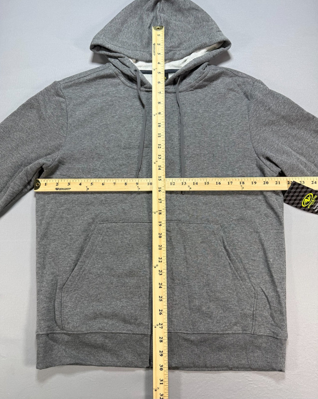 Athletic Works Fleece Full-Zip Hoodie Men's Medium Charcoal Gray Heather Outdoor