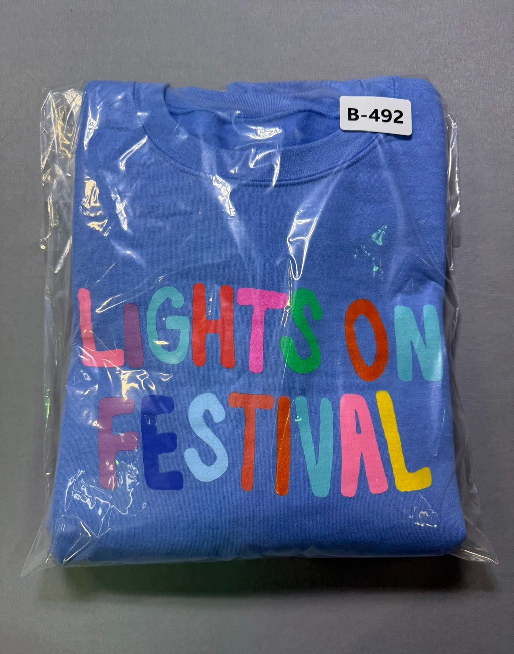 NWT Thread Shop Lights On Festival Sweatshirt Men's 2X Blue Crew Neck Pullover