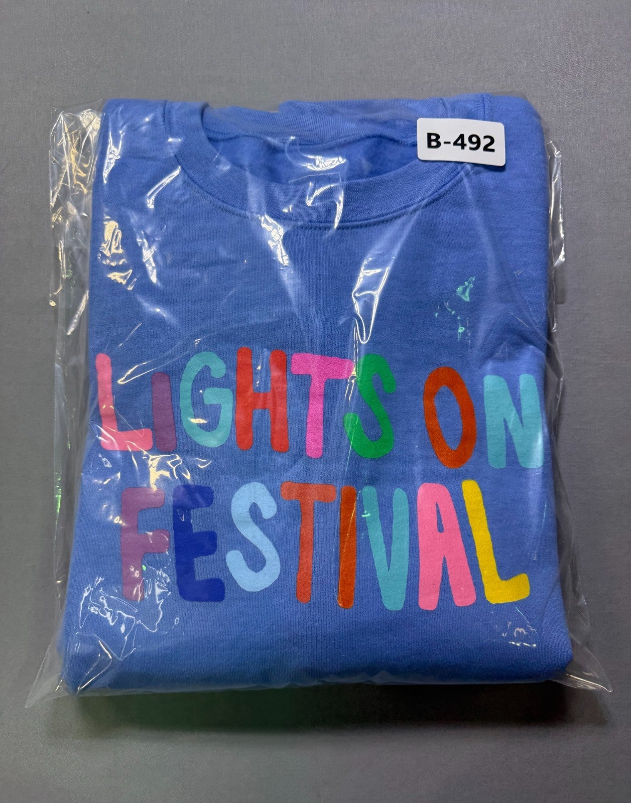 NWT Thread Shop Lights On Festival Sweatshirt Men's 2X Blue Crew Neck Pullover