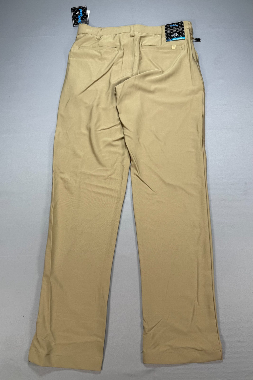 NWT Birdie Bound Straight Leg Pants Mens 30x32 Beige Flex Waist Golf Performance