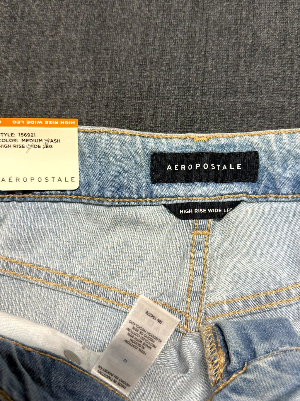 NWT Aeropostale High-Rise Wide-Leg Jeans Women's 12 Blue Medium Wash 5-Pockets