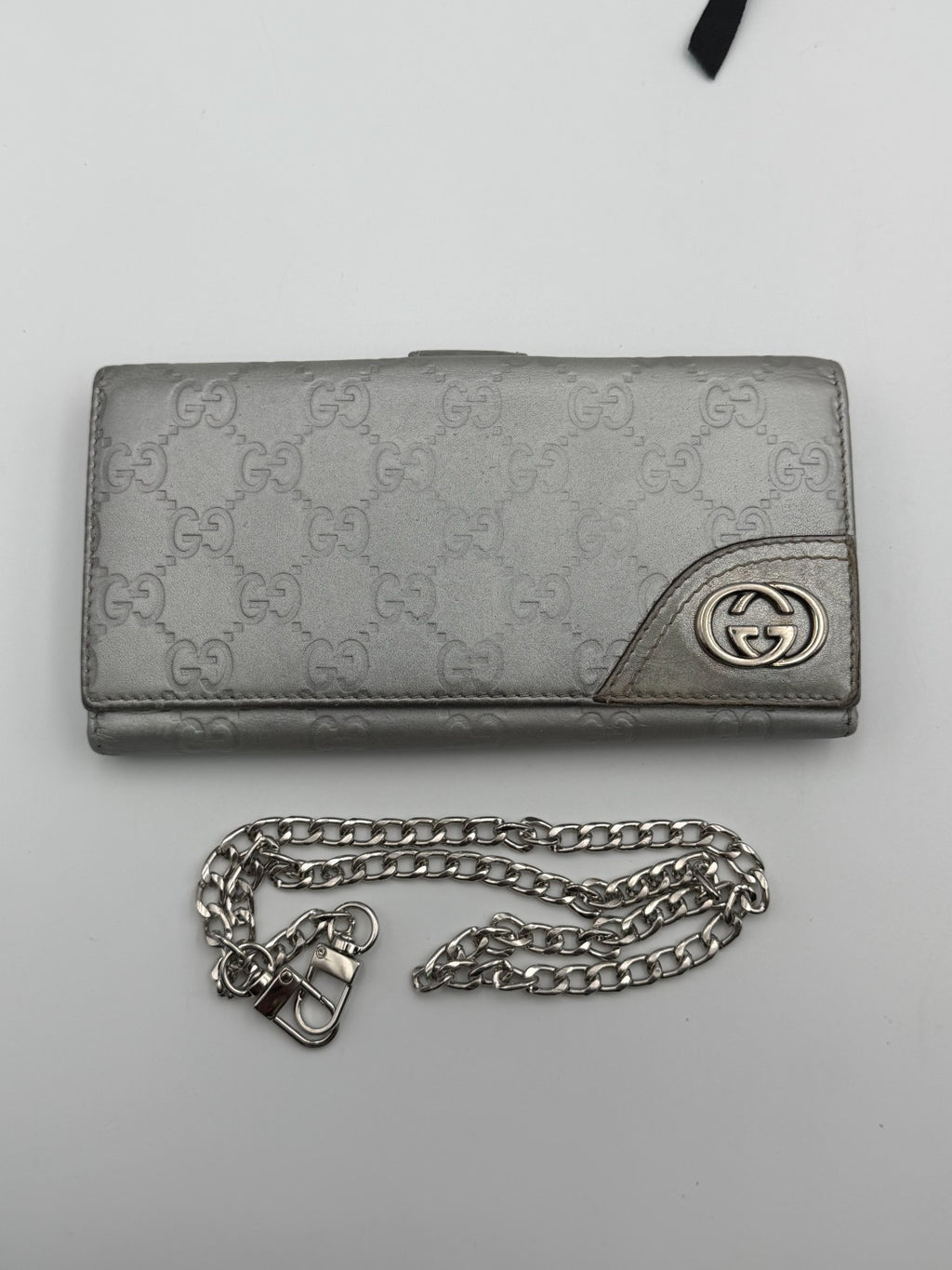 GUCCI Guccissima Leather Bifold Long Wallet Purse Women Taupe Fashion with Bag