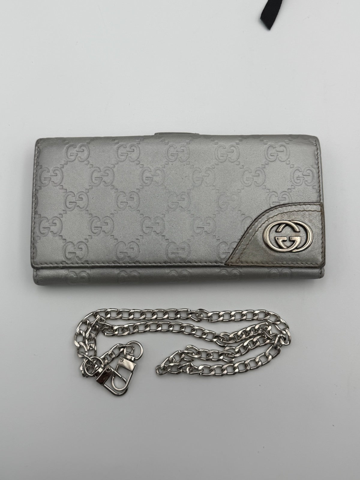 GUCCI Guccissima Leather Bifold Long Wallet Purse Women Taupe Fashion with Bag