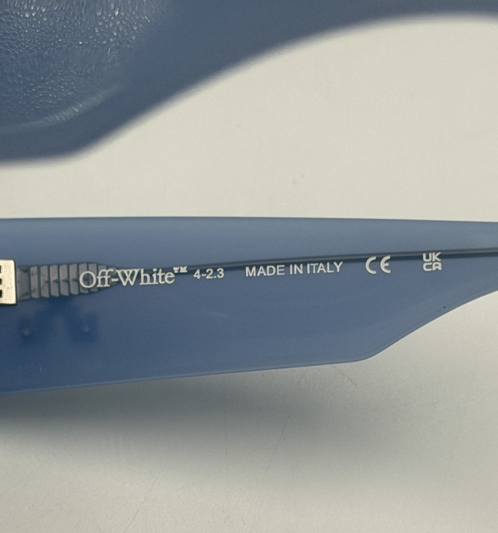 New Off-White Seattle Sunglasses Men's Light Blue Arrow Logo Full Rim Modern