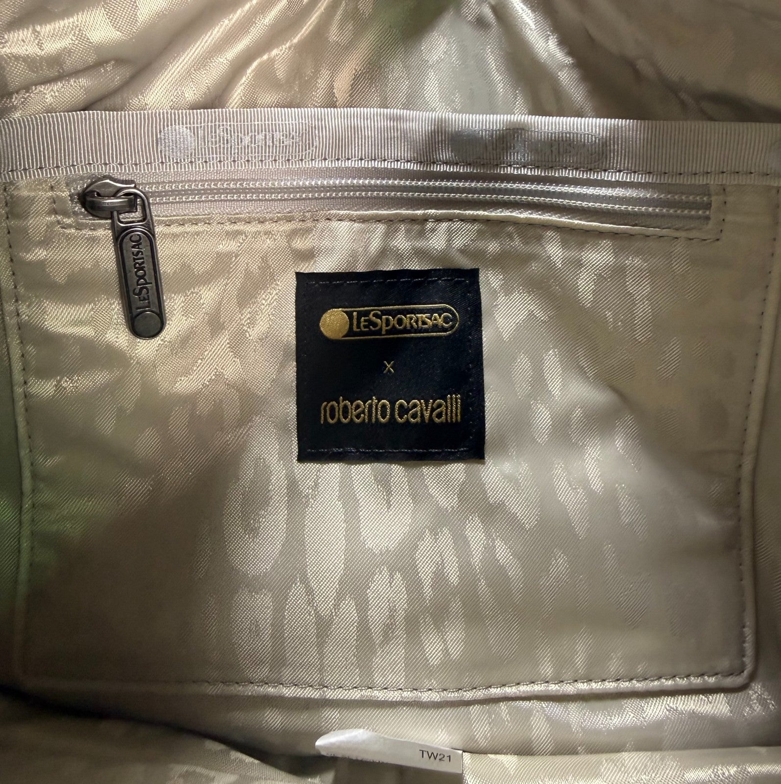 New LeSportsac x Roberto Cavalli Matelassé Bologna Hobo Bag Women's Light Brown