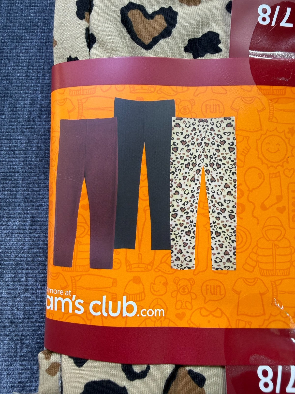 NWT Member's Mark My Favorite Leggings Girls 7/8 Multicolor Preppy - 3-Pack