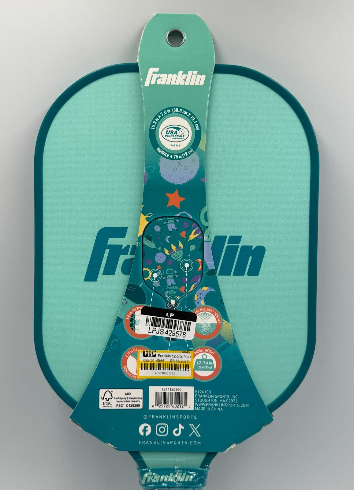 New Franklin Youth Pickleball Paddle Outer Space Polymer Core Leo Chun Racquet