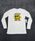 NWT Reel Life Beach Club UV T-Shirt Boys Large White Graphic Print Long Sleeve