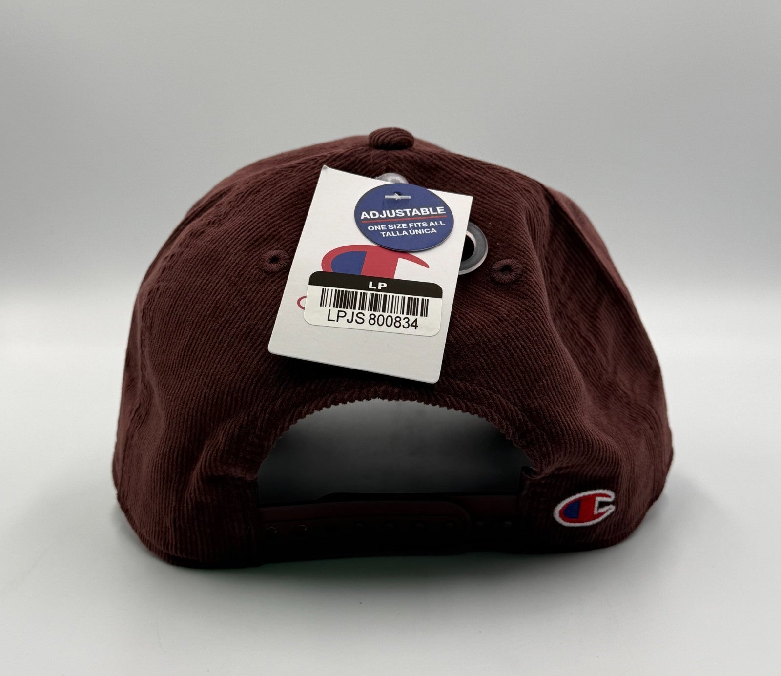 NWT Champion Corduroy Dad Hat Maroon Black Embroidered Adjustable Snapback Cap