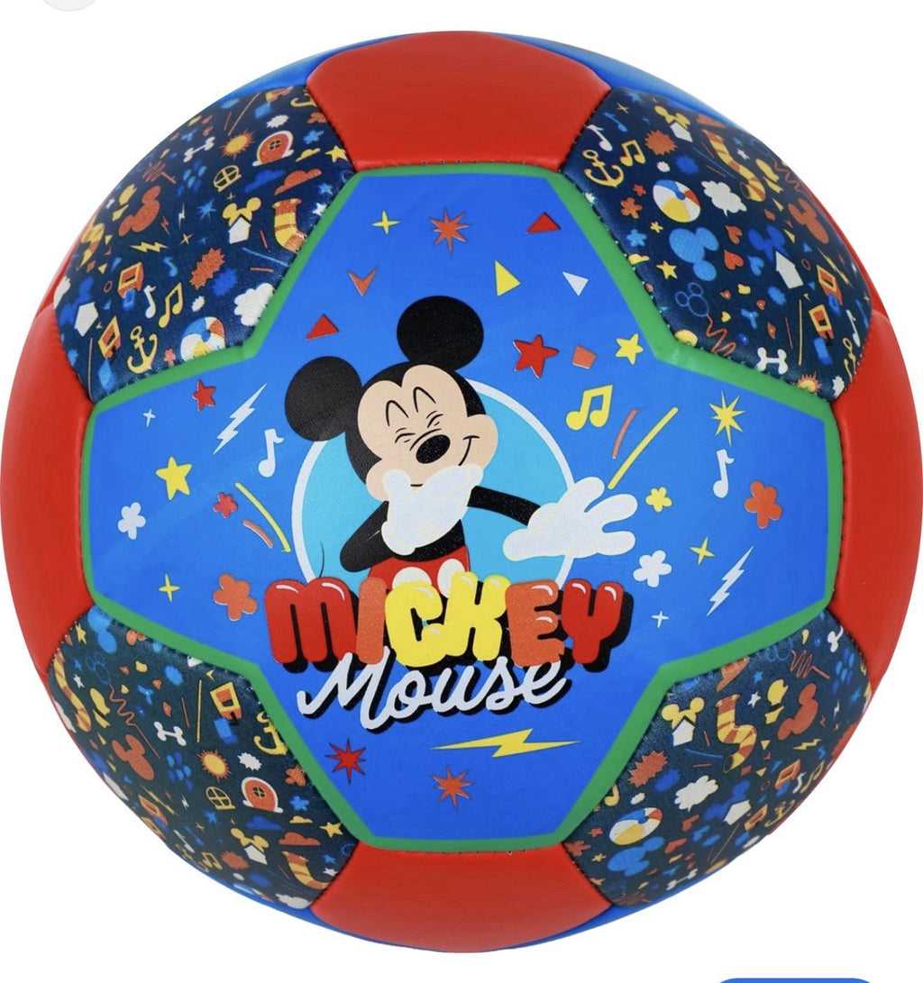 New Disney Mickey Mouse Soccer Ball Kids Blue Red Football Outdoor - Size 3