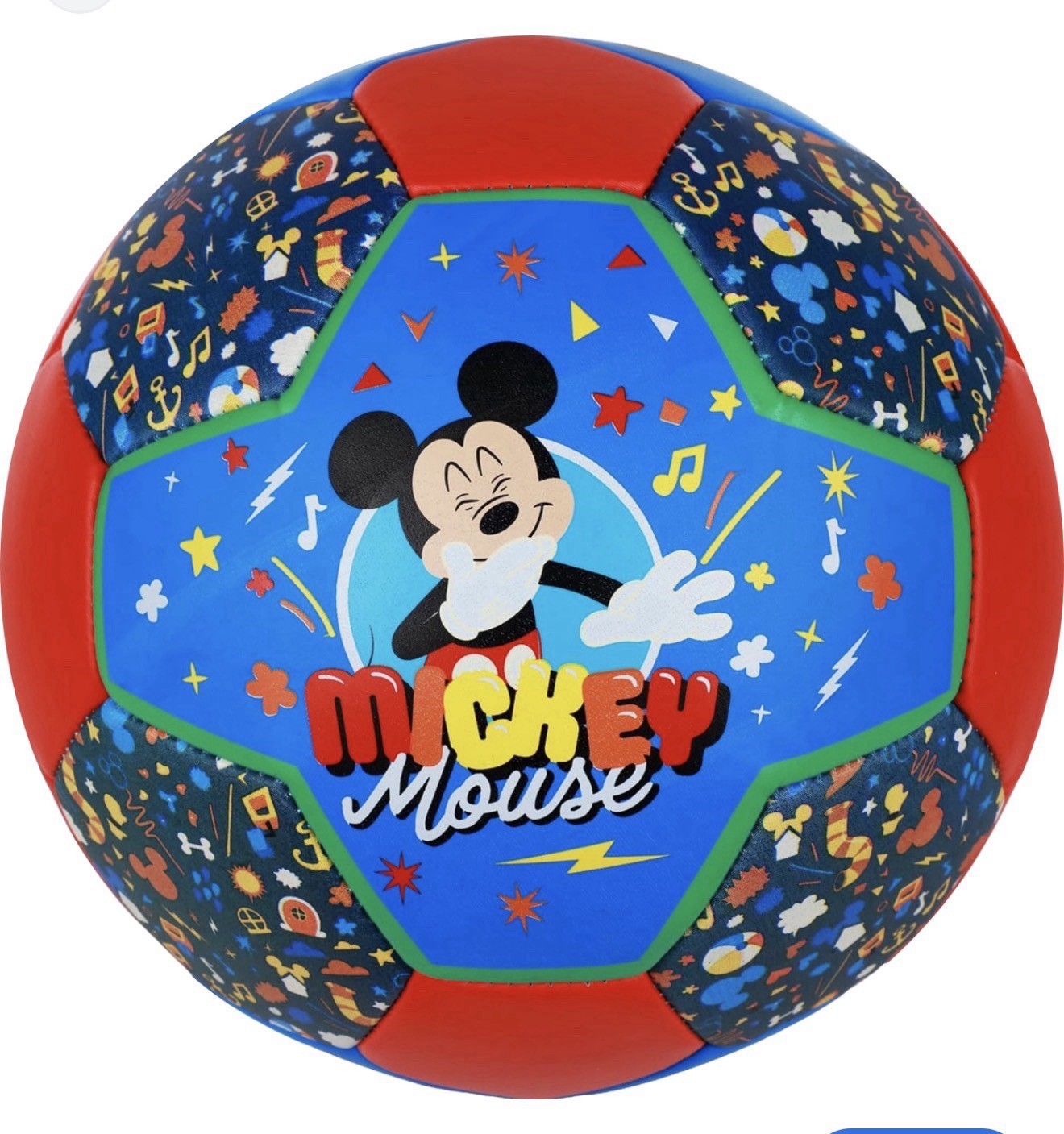 New Disney Mickey Mouse Soccer Ball Kids Blue Red Football Outdoor - Size 3