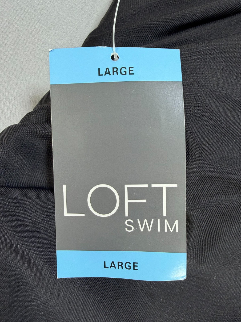 Loft Shirred Side Tie One-Piece Swimsuit Women's Large Black Sleeveless Summer