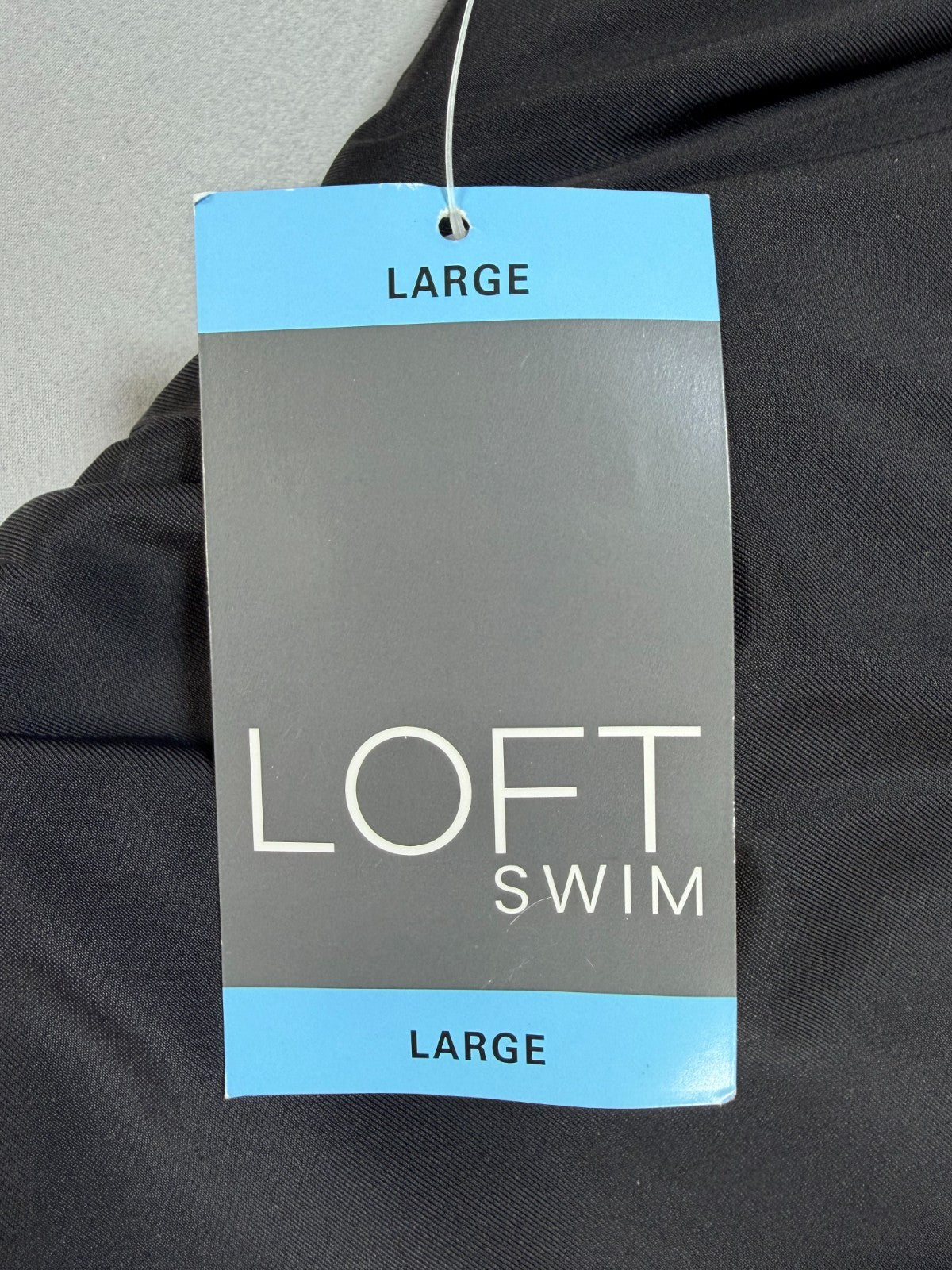 Loft Shirred Side Tie One-Piece Swimsuit Women's Large Black Sleeveless Summer