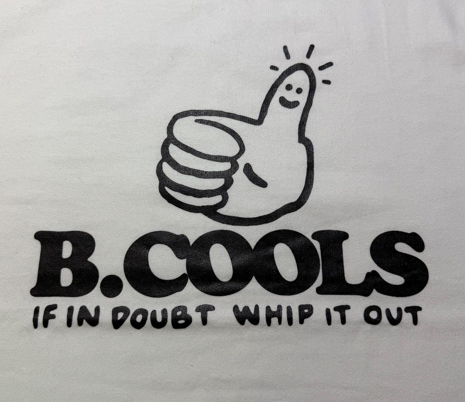 NWT B.Cools Barney If In Doubt Whip It Out Pullover Sweatshirt Men Medium White