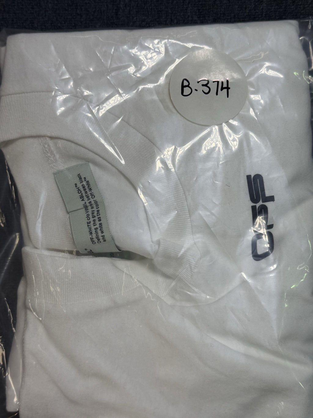 Off-White White Cotton Crew Neck Oversized Size Large NEW