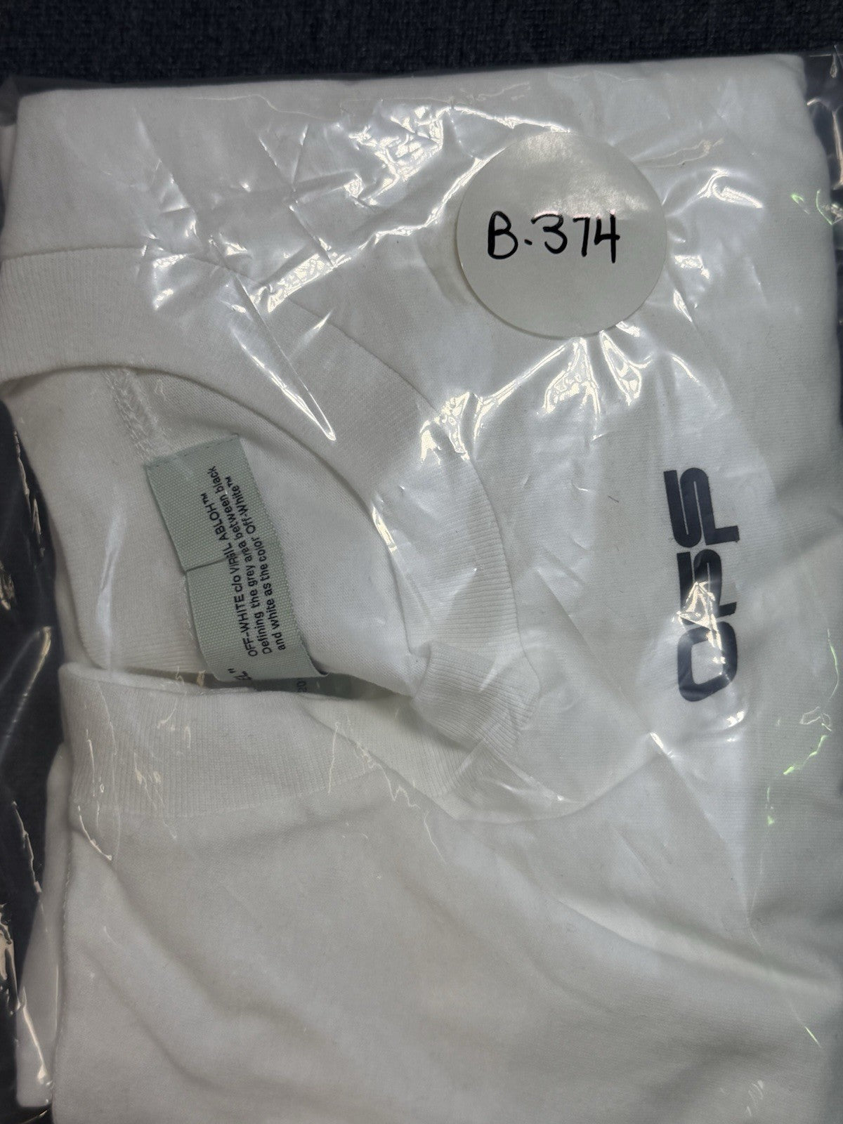 Off-White White Cotton Crew Neck Oversized Size Large NEW