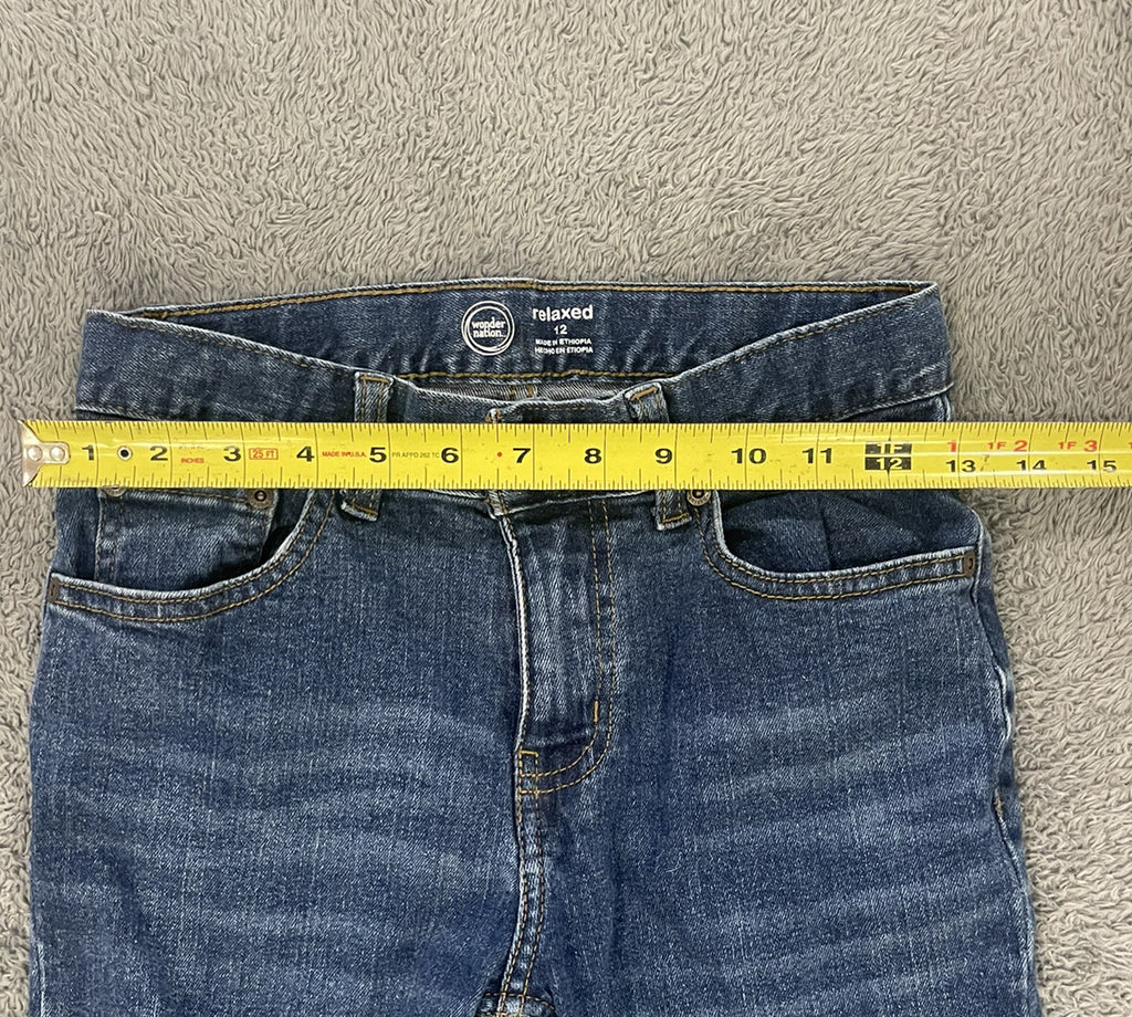 Boys Wonder Nation Relaxed Fit Jeans Size 12 Dark Wash Husky