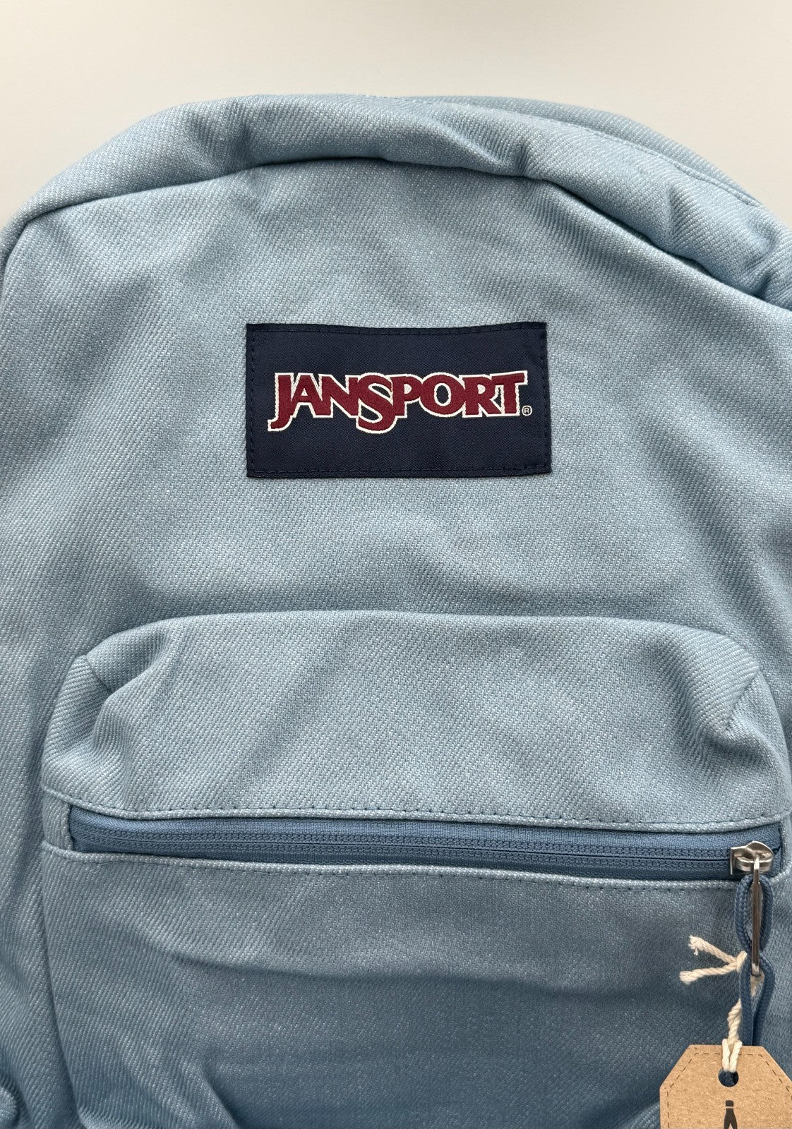 NWT JanSport Cross Town Plus Remix Light Blue Denim Backpack 15" School Bag