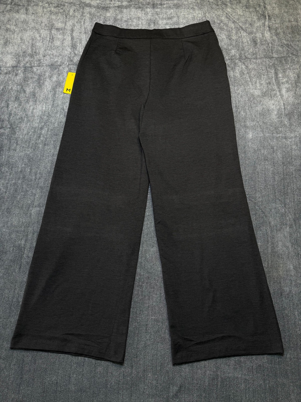 NWT Member's Mark Wide Leg Trouser Women Medium Black Slash Pockets Casual Wear
