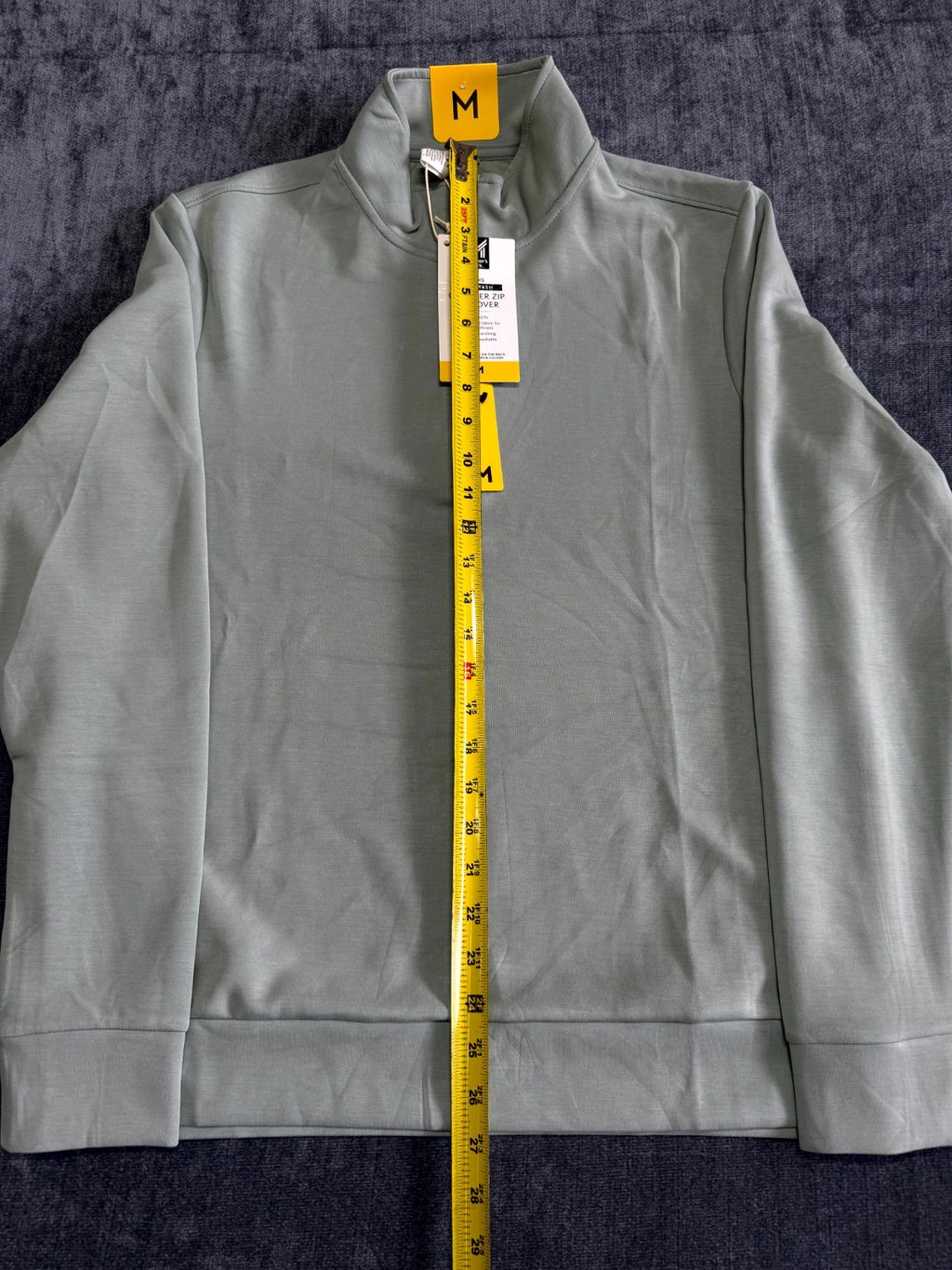 NWT Member's Mark Men’s Sandwash Quarter-Zip Pullover Sweatshirt Medium Green