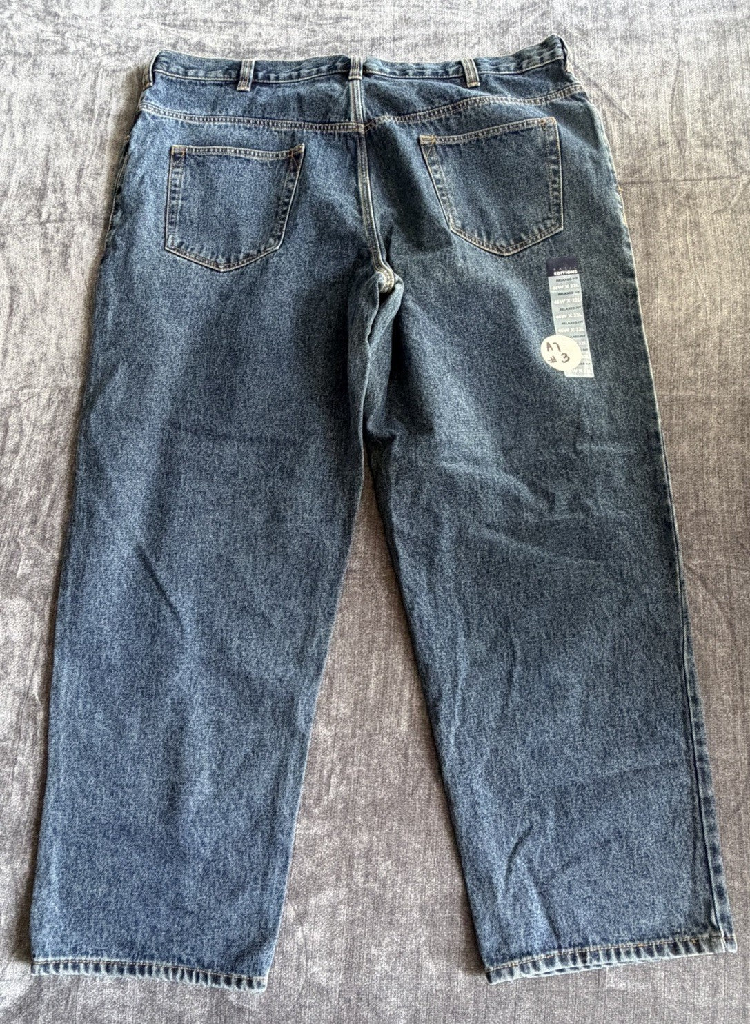 Basic Editions Relaxed Fit Men’s 46W X 32L Denim Blue Dark Jeans Classic NWT