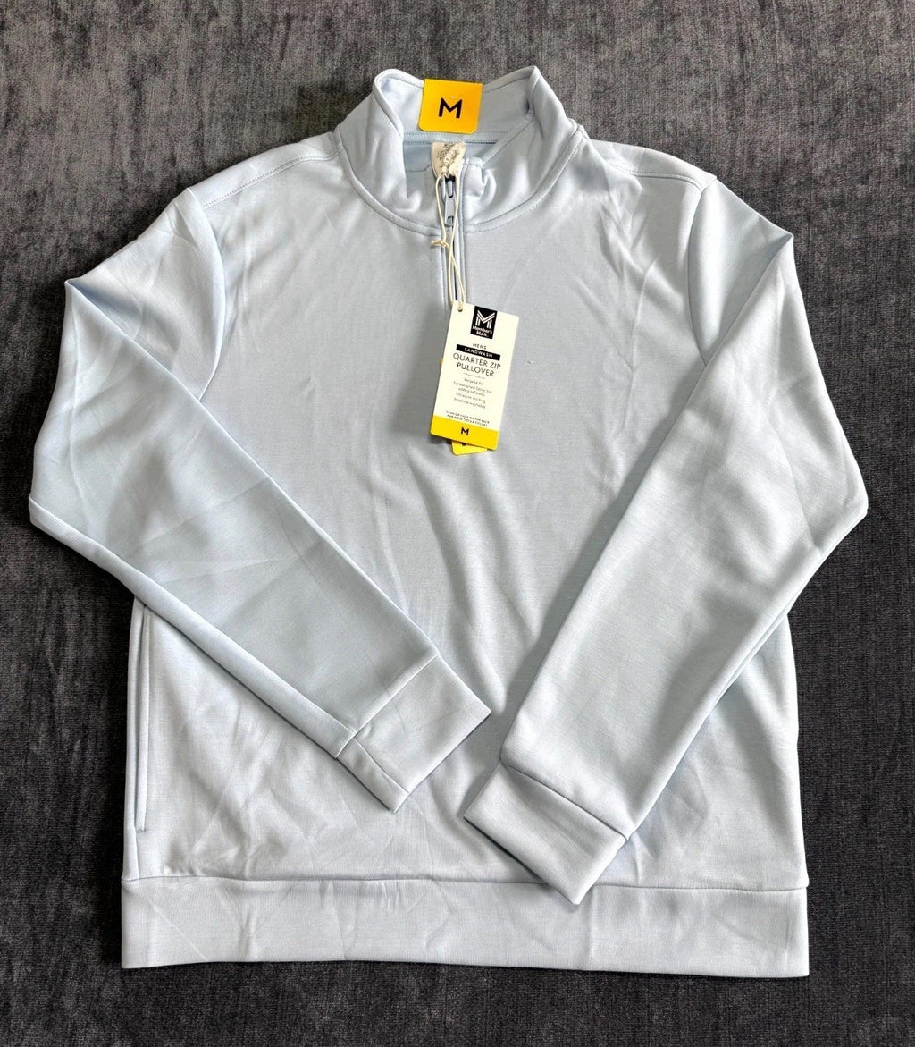 NWT Member's Men’s Sandwash Mark Quarter-Zip Pullover Sweatshirt Medium Blue