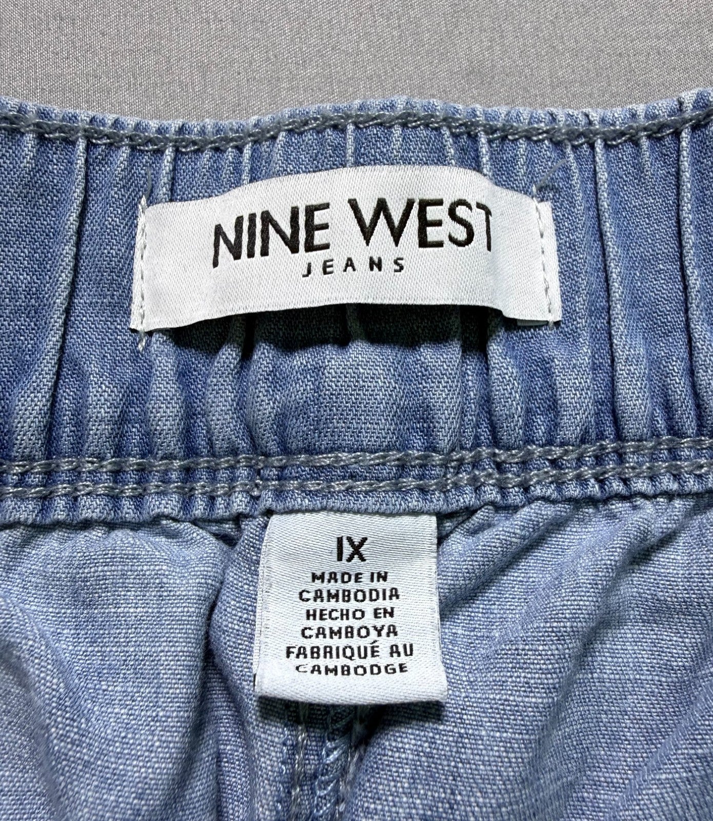 NWT Nine West Lightweight Denim Wide Leg Jeans Women 1X Blue Light Wash Pull-On