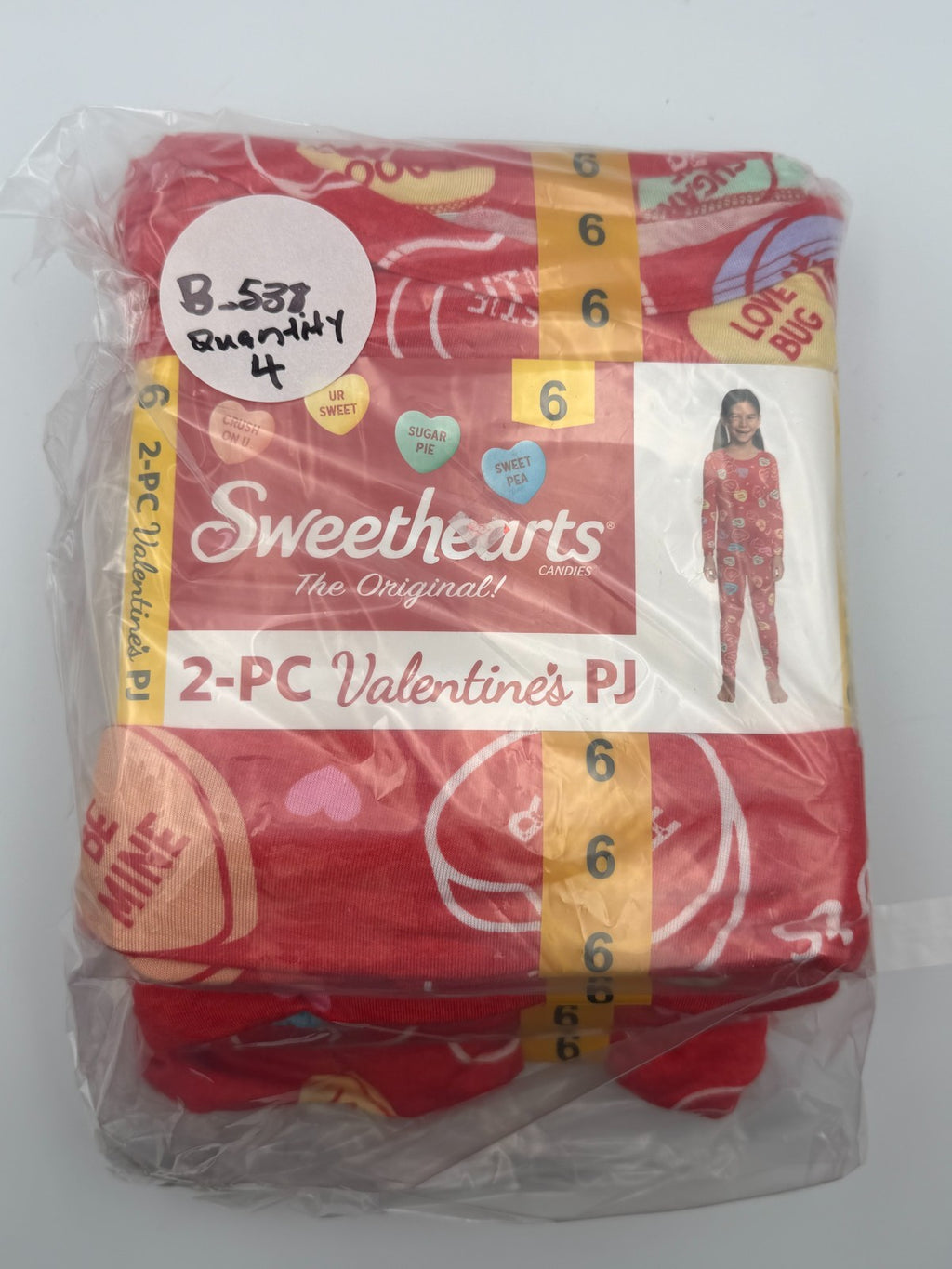 NWT Sweethearts Valentines Candy Hearts Print Pajama Set Girls 6 Red Casual Wear