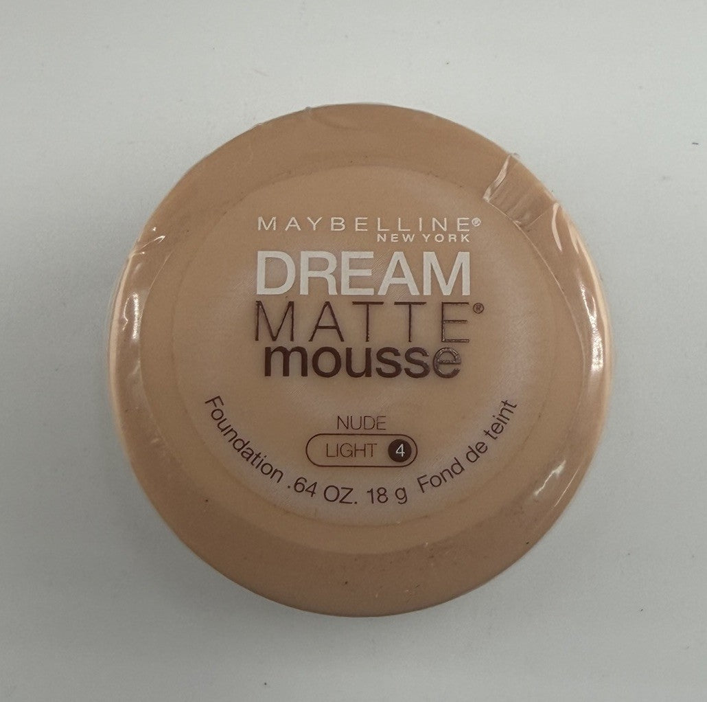 NEW Maybelline Dream Matte Mousse Foundation- NUDE (LIGHT 4) .64oz SEALED