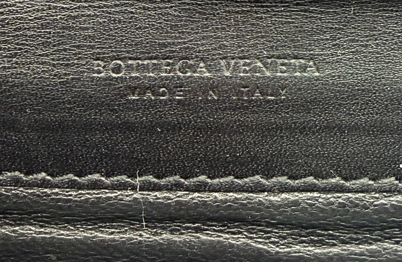 Bottega Veneta Slim Intrecciato Long Wallet Men's Black Leather Billfold Purse