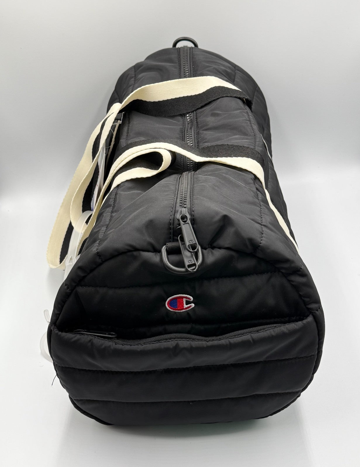 NWT Champion Billie Quilted Duffel Bag Black Puffer Weekender Gym Travel Tote