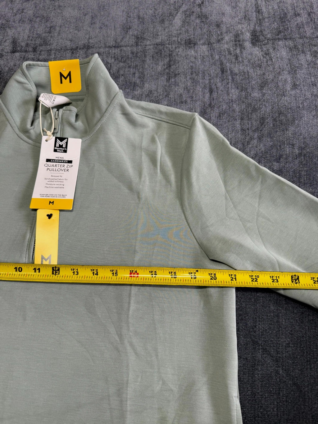 NWT Member's Mark Men’s Sandwash Quarter-Zip Pullover Sweatshirt Medium Green