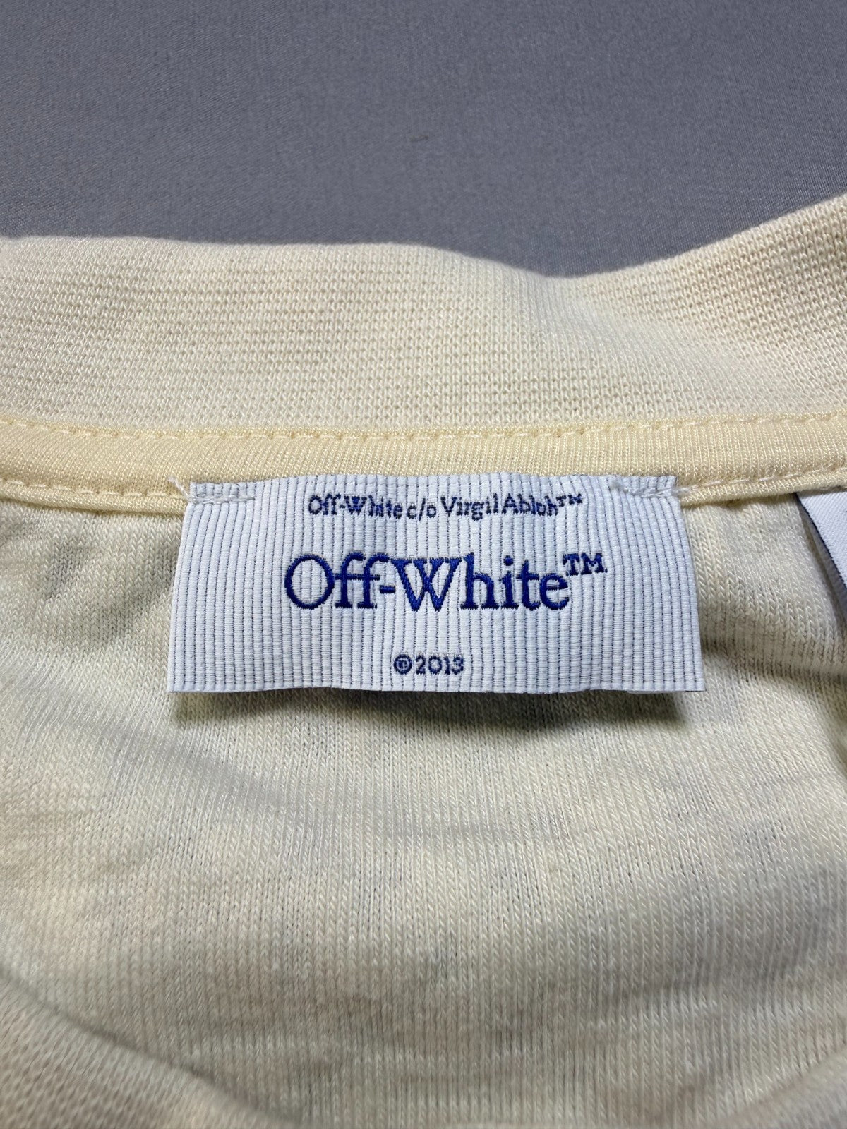 NWT Off-White Towel Terry All Over Logo T-Shirt Men XL Ivory Short Sleeve Casual