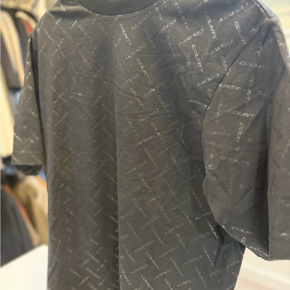 Marcelo Burlon All over gloss logo Black on black Shirt size XS