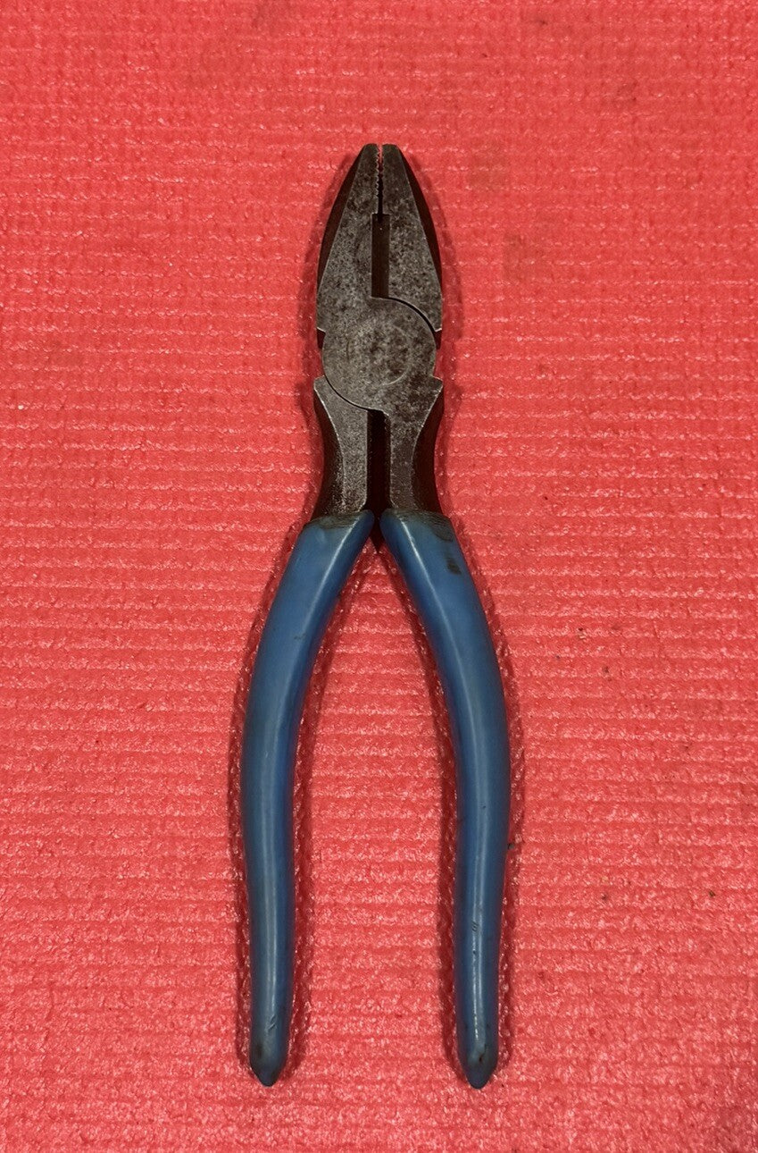 Vintage Fuller Tools 194-7 Lineman's Pliers with Blue Grips Made in Japan