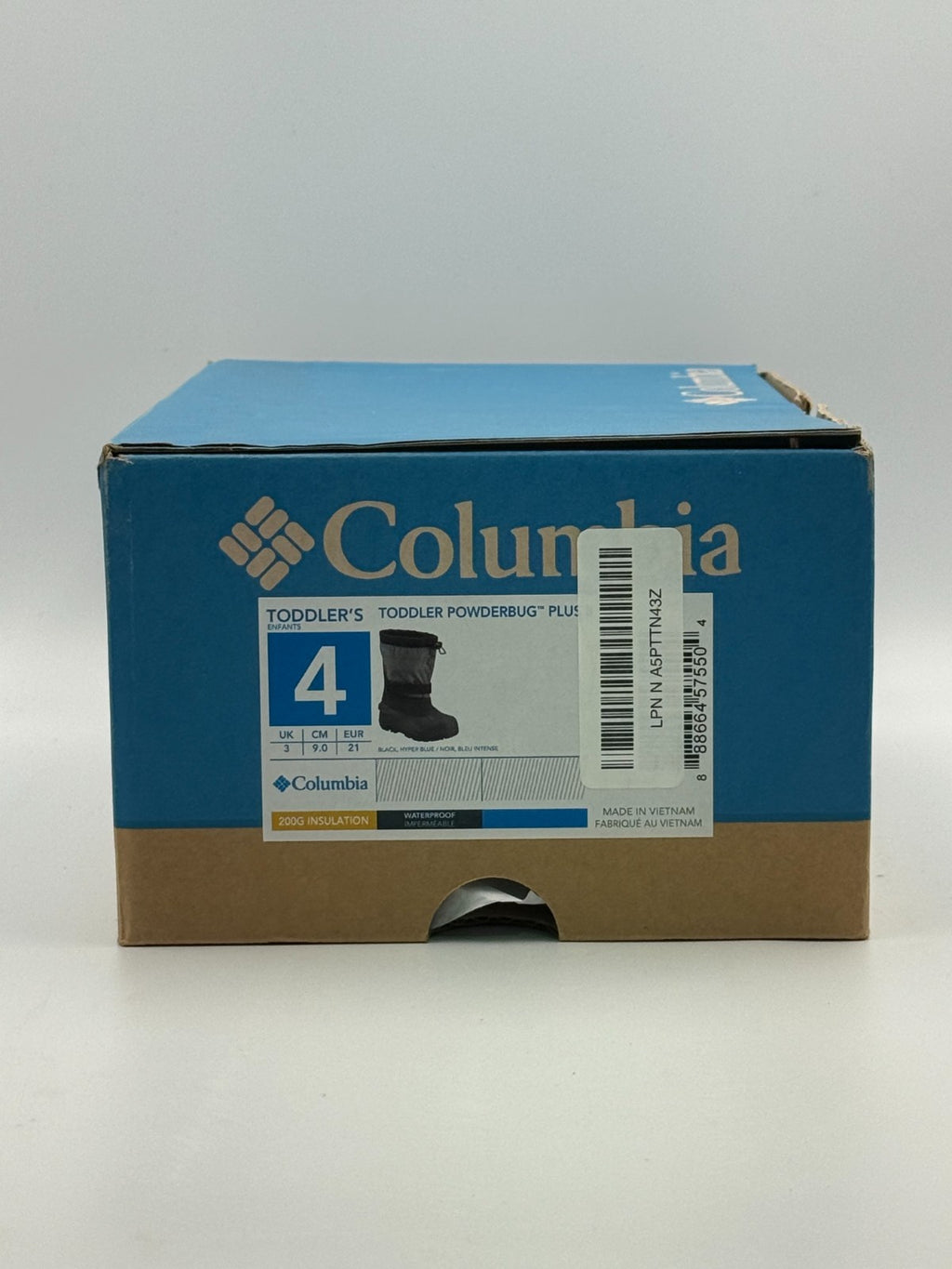 Columbia Powderbug Plus II Waterproof Snow Boots Toddler 4 Black Hook & Loop