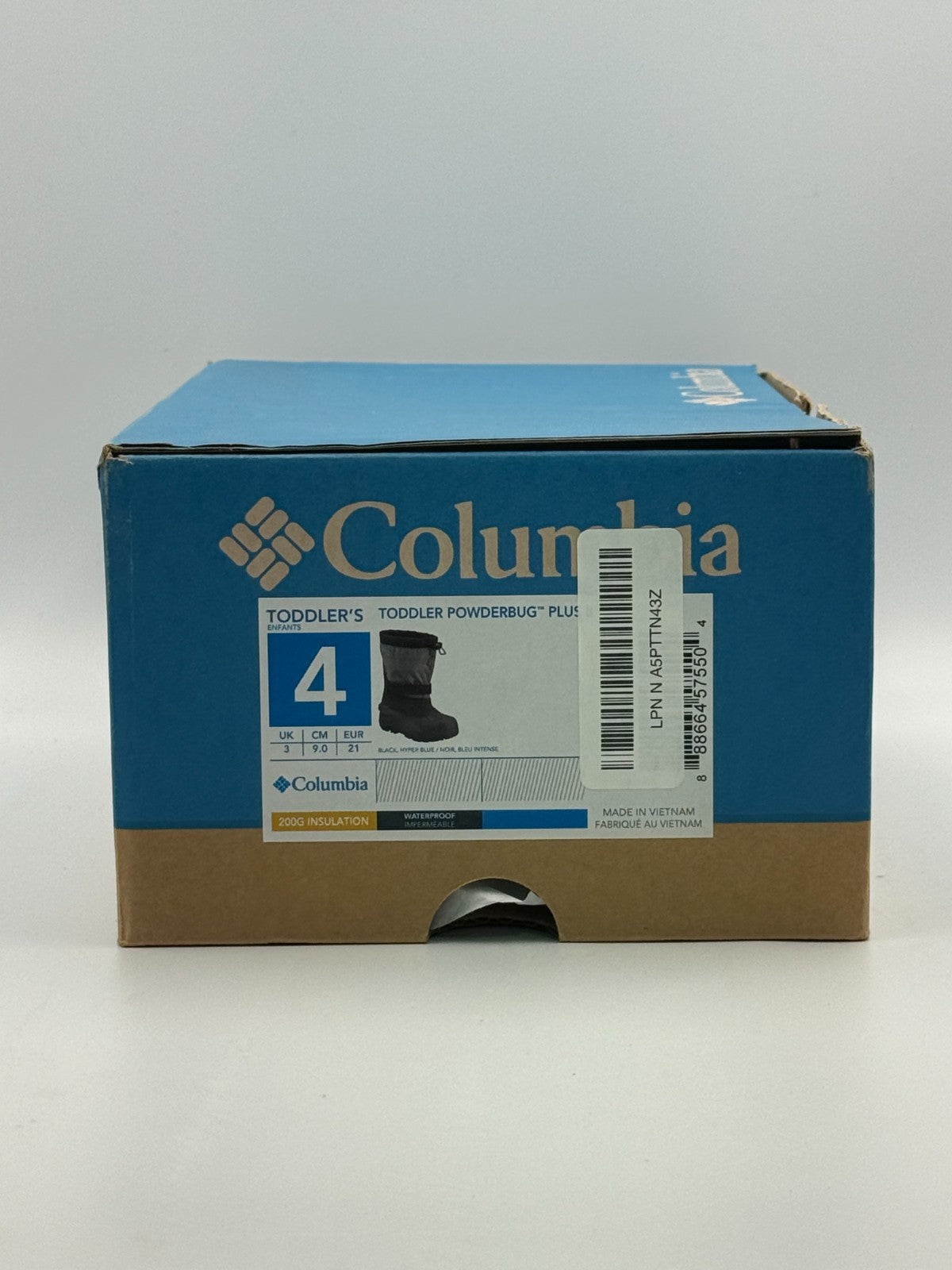 Columbia Powderbug Plus II Waterproof Snow Boots Toddler 4 Black Hook & Loop