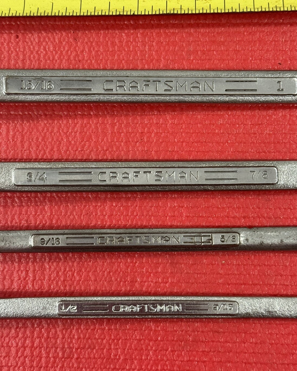 Vintage Craftsman 4 PC V Series SAE Double Box Wrench Set Made in USA