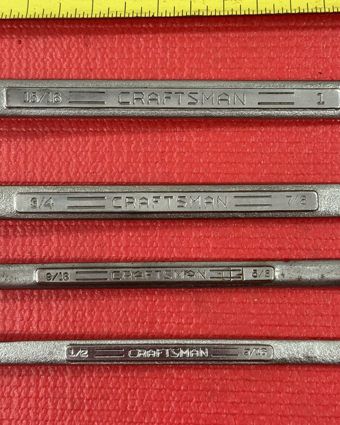 Vintage Craftsman 4 PC V Series SAE Double Box Wrench Set Made in USA