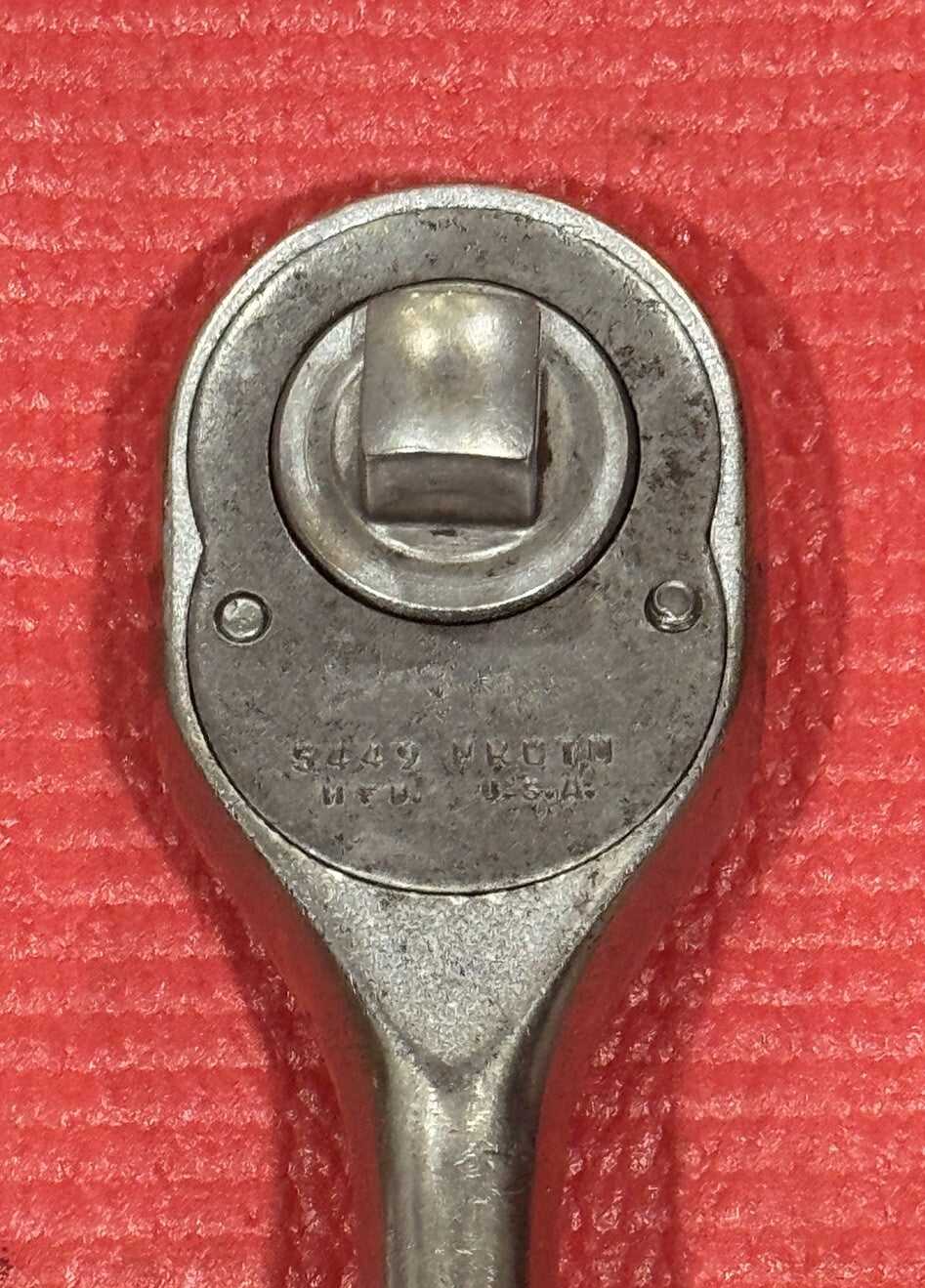 Proto Tools 5449, 1/2" Drive 10" Pear Head  Ratchet Knurled Handle Made in USA