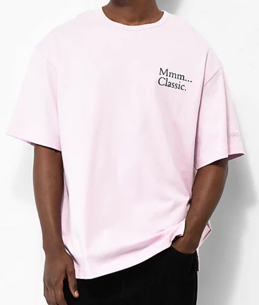 Reebok Classic T-Shirt Classics Skateboard UFO Pyramid Skate Shirt Pink Medium