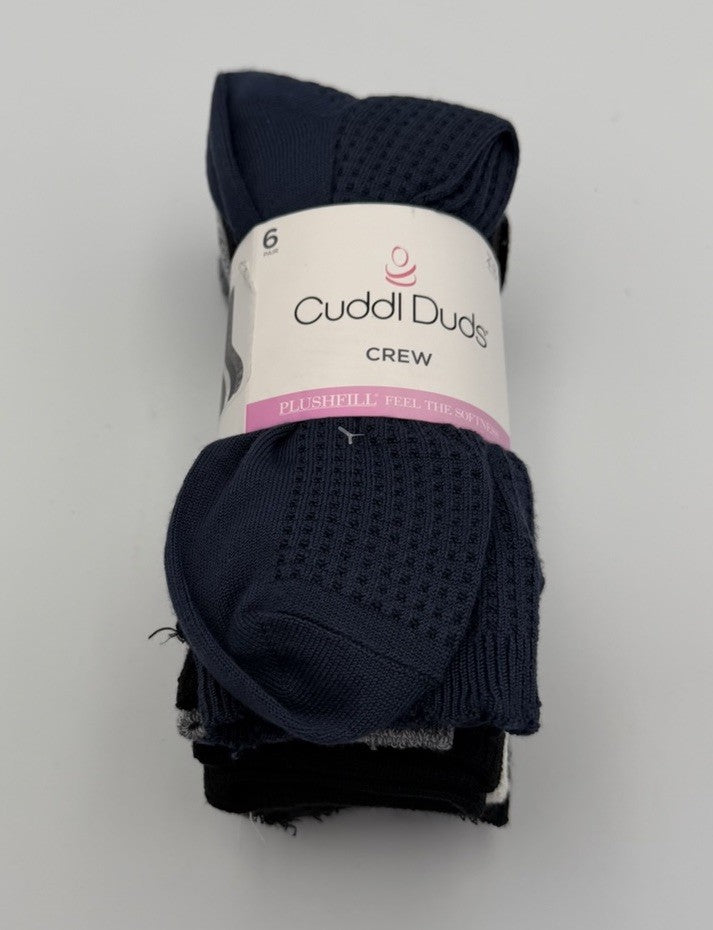 New Cuddl Duds Plushfill Crew Socks Women's Shoes Size 4-10 Comfort - Pairs Of 6