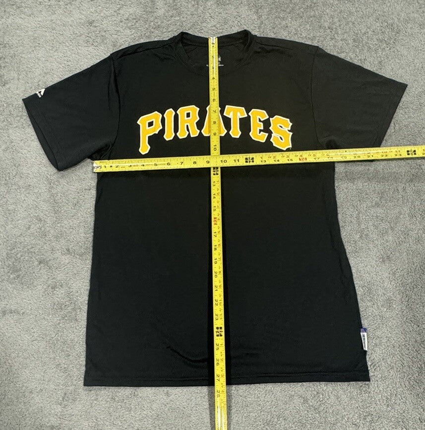 NEW Pittsburgh Pirates Majestic Black T-Shirt Youth Short Sleeve Boys XL Crew