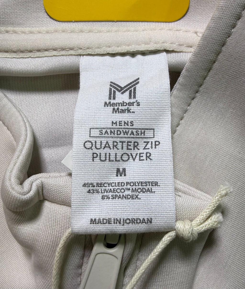 NWT Member's Mark Sandwash Quarter-Zip Pullover Sweater Men's Medium Beige Cozy