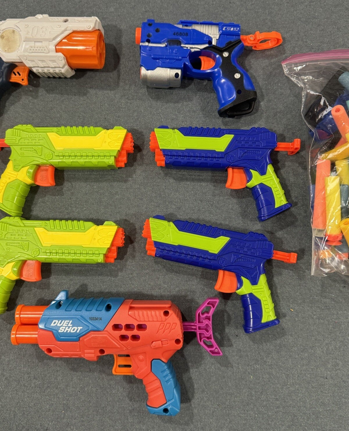 Buzz Bee Toys & Nerf Compatible 7PC Toy Dart Gun & Accessories & Bullets Set