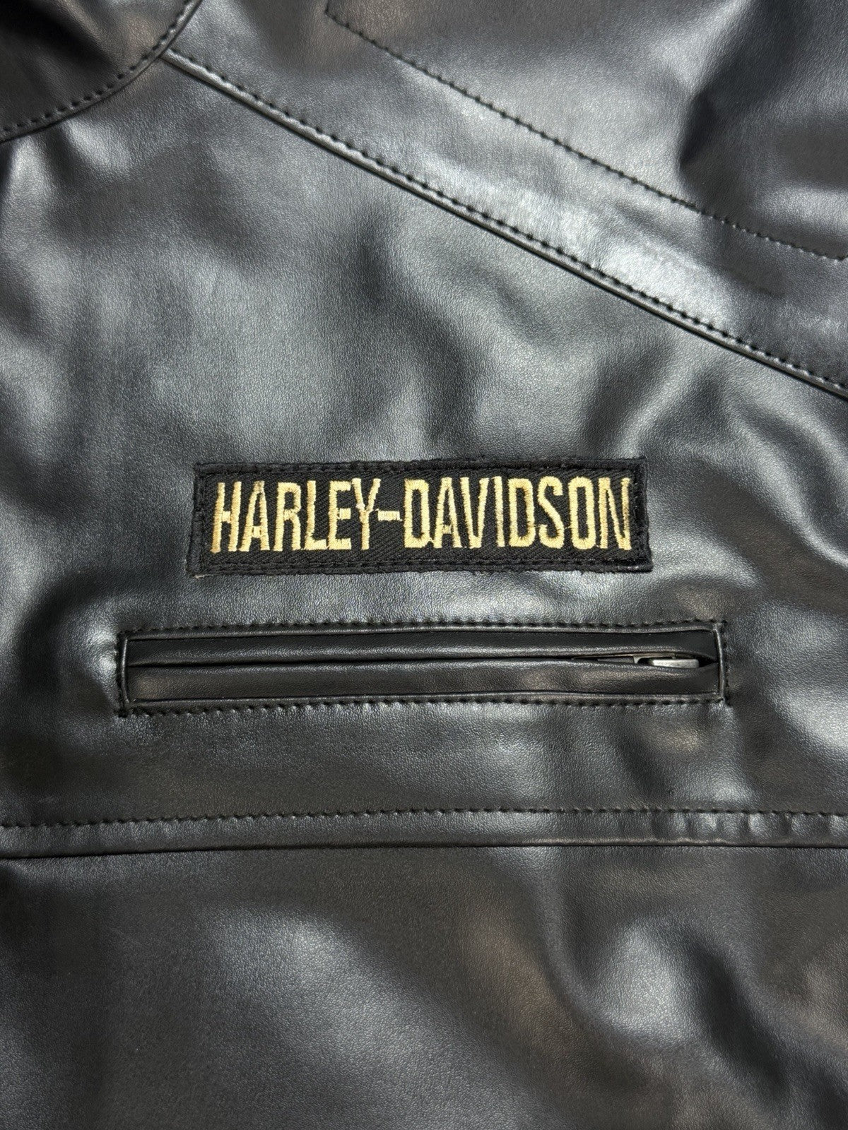 Real Leather Harley Davidson Vest Men’s 2XL Passing Link Motorcycle Biker Jacket