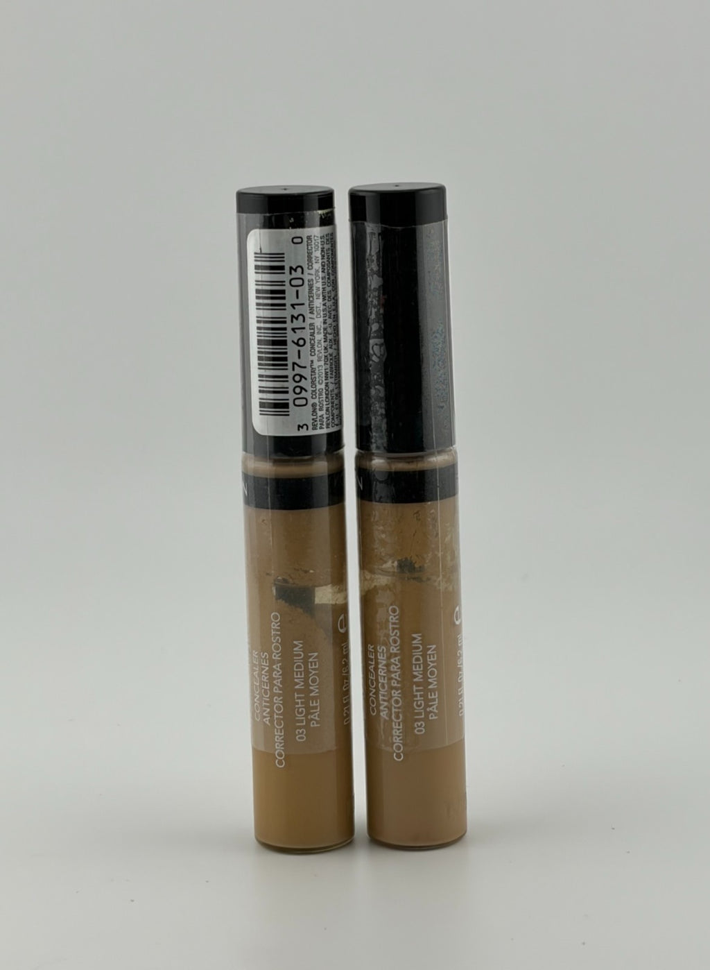 New Revlon ColorStay Full Coverage Concealer Makeup 03 Light Medium - Set of 2