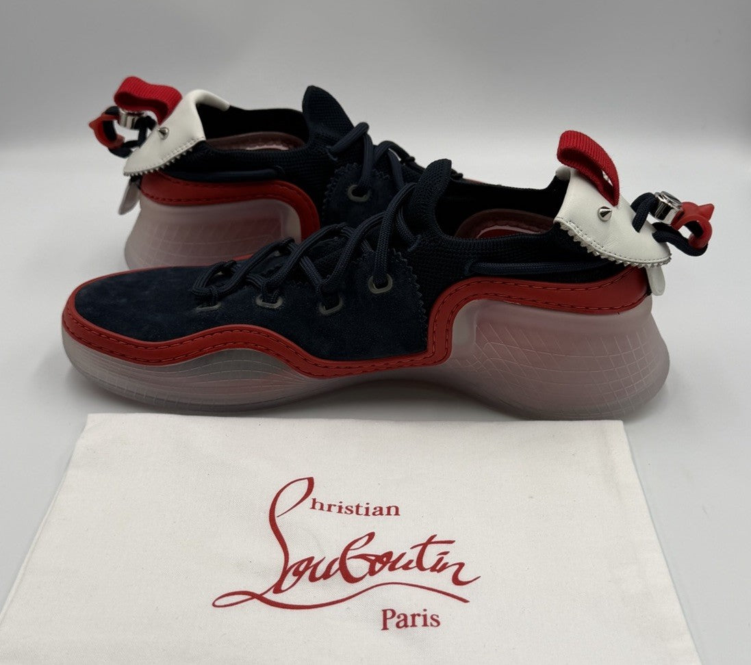 Christian Louboutin Arpoador Donna Suede Mesh Flat Sneakers Size 43 EU; 10 US