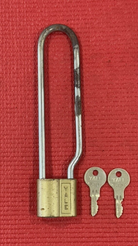 Vintage Yale Lock Bike Lock 7”inch Long  W/2 Keys Padlock Made in USA Very Rare